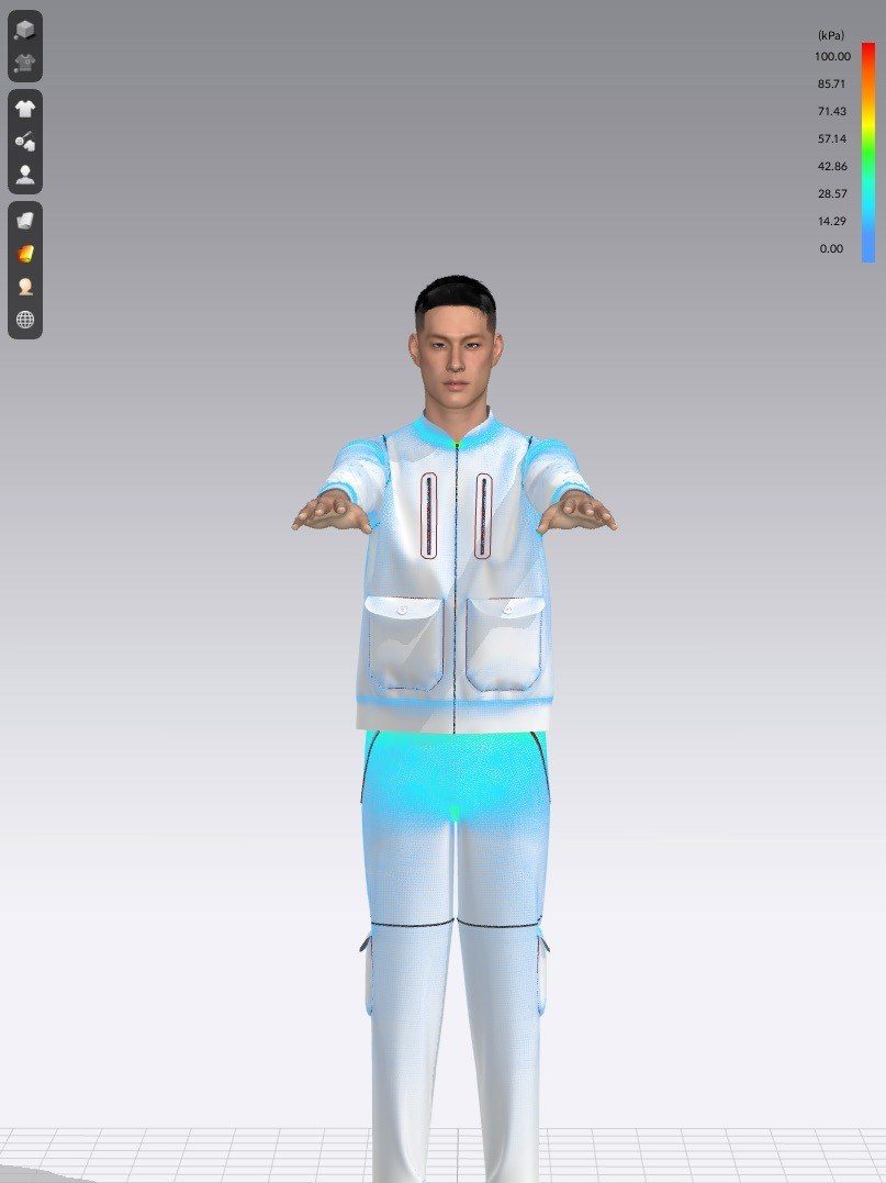 Stress map arms stretched